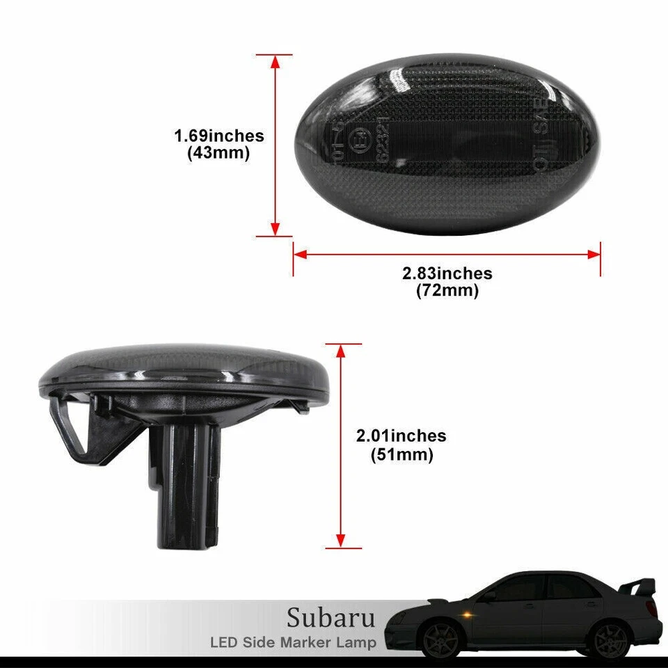 For 2008 2009 2010-2019 Subaru Forester/Impreza Dynamic LED Side Marker Light 2x Foto 3 de 4