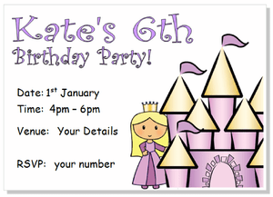 details about 10 personalised invites invitations girl pink princess birthday invitation i307 pink princess birthday invitations