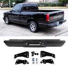 Black Rear Step Bumper Assembly For 1988-2000 Chevrolet Ck 1500 C2500 Fleetside
