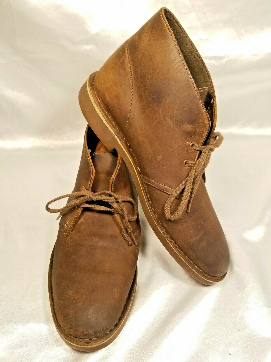Clarks Chukka Seude Leather Boots Sz 9 M Brown Round Toe Mens Shoes EUC Clarks Mens Brown Hommes Low Boots Shoes Leather Lace Up  main image 3