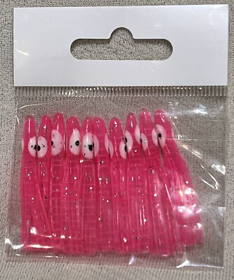 10 Pack 1-5/8  Hot Pink mini Hoochie Squid Skirts for Humpy buzz bomb kokanee