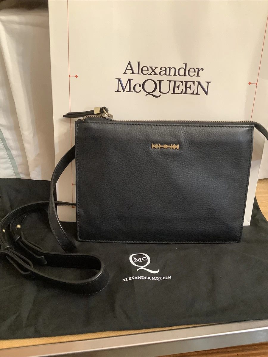 Alexander McQueen MCQ Black Leather Shoulder Cross Body Vintage