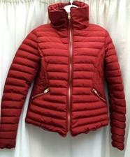 Size 8,burgundy,quilted Padded,shaped,high Collar, Jacket Tokyo Laundry