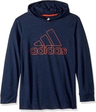 ADIDAS Little Boys Logo-Print Hoodie Navy Red Size 7