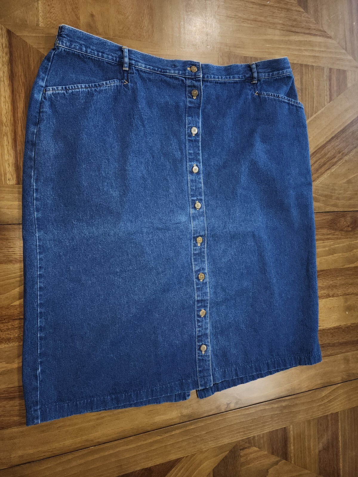 Classic Elements Blue Denim Button Front Maxi Ski… - image 1