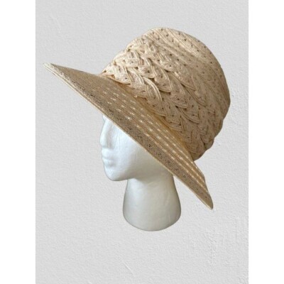Vintage KOKIN New York straw hat Kokin NEW YORK Straw Brimmed Hat Green Velvet Green Piping  main image 4