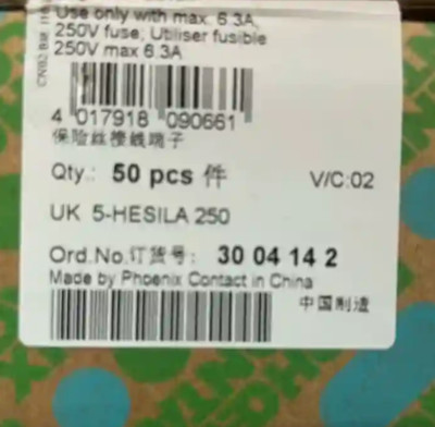 NEW PHOENIX CONTACT UK 5 HESILA 250 3004142 Fuse Terminal
