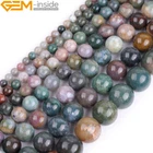 Natural Gemstone Indian Agate Round Loose Beads For Jewellery Making Strand 15"