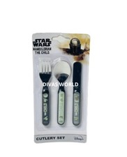 Disney Star Wars Cutlery Set Baby Yoda Mandalorian The Child Grogu 3 Piece Gift