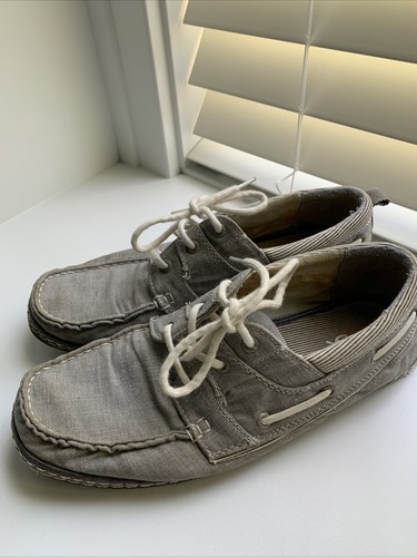 Gray Canvas Loafers Boat Shoes 