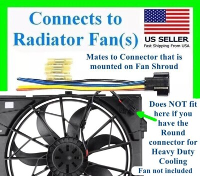 #ad for Wrangler 1500 Classic 2500 Radiator Cooling Fan Connector Plug Pigtail Wires $32.99