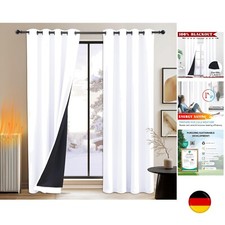 Vorhang Weiß Blickdicht Ösenschal 2er Set H 245 x B 140 cm Lichtundurchlässige
