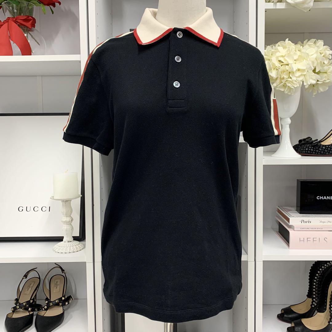 Gucci Short Sleeve Polo Shirt Cotton Tops Black m5_0121 | eBay Gucci Short Sleeve Polo Shirt Cotton Tops Black m5_0121 | eBay
