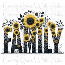 Sublimation Transfer Family Sunflower Ready To Press Heat Transfer