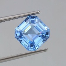 4.20 Ct Natural Flawless Ceylon Blue Spinel Asscher Cut Loose Gemstone 9x9 mm