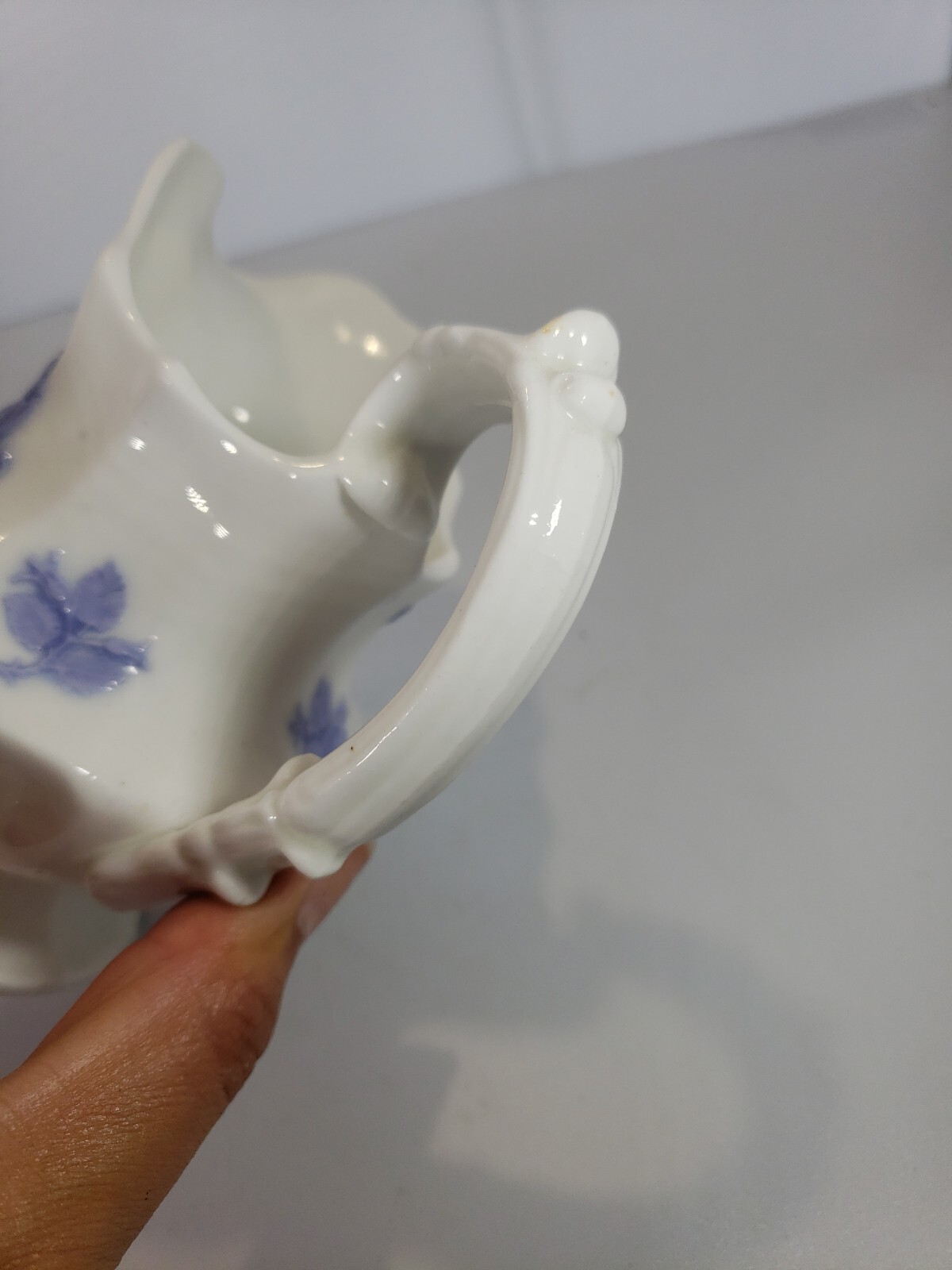 Antique Chelsea Ware Staffordshire Creamer Semi Porcelain Sprig 