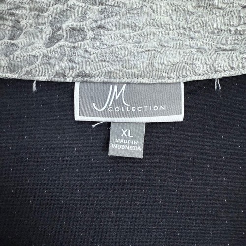 NWT JM Collection womens XL grey jacket zip up drawstring high neck snakeskin - Picture 14 of 20