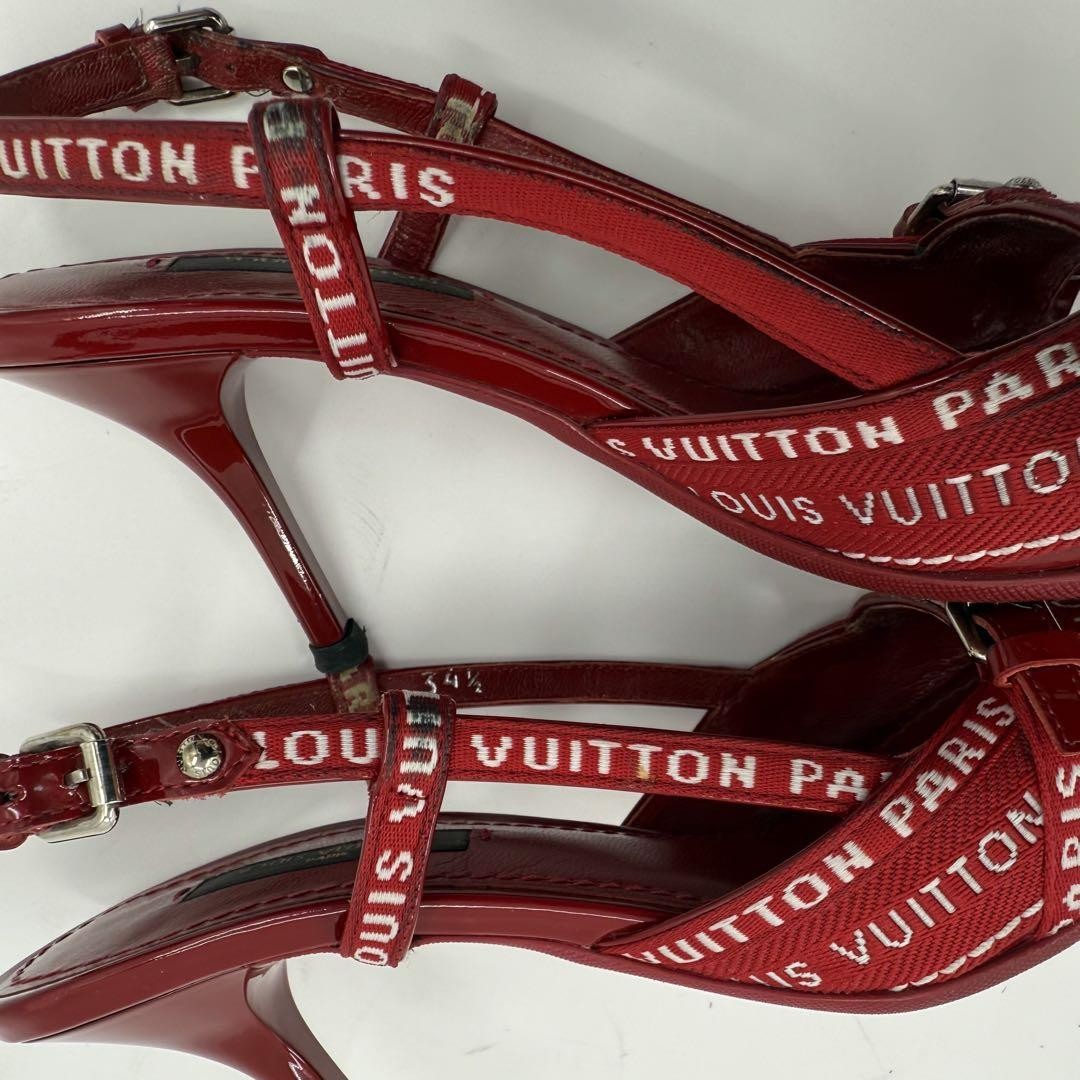 Louis Vuitton Open Toe Sandals Red US 4.5 Excellent Used No