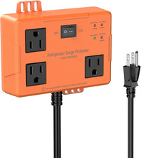 3 Outlet Refrigerator Surge Protector with Time Delay, Voltage Protector for Hom