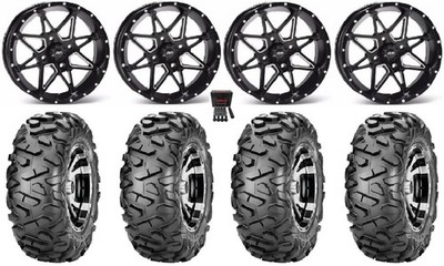 ITP Tornado 14'' Wheels Black 28'' BigHorn Tires Honda Rincon Rancher