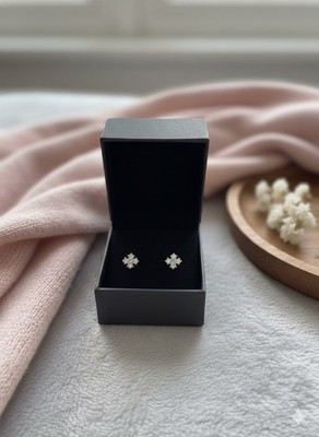 glänzende Ohrringe Unisex Edelstahl Neu mit Geschenkbox Geschenk