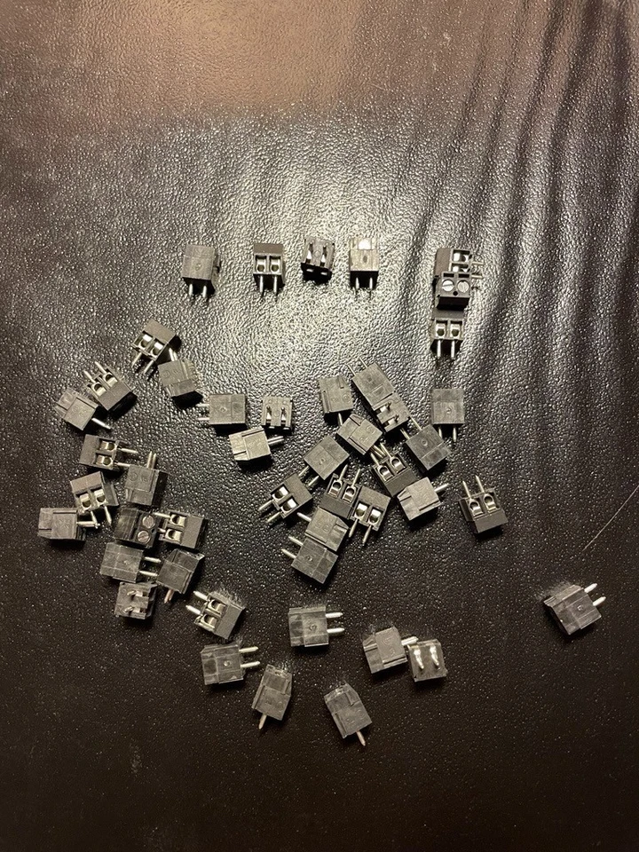 46pcs Two-Pole PCB Connector Lot – 2-Way/2-Pin Terminal Block Style - Image 2 of 2