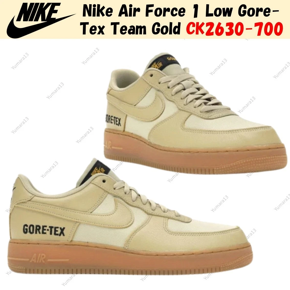Nike AIR FORCE 1 GORE-TEX ゴールド Nike Gore-Tex x Air Force 1 Low Gold | eBay