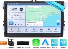 DAB CarPlay Sat Nav For VW Touran Tiguan Car Stereo Android 13 9" QLED Head Unit