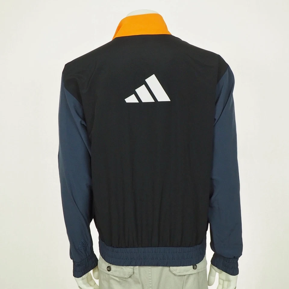 Chaqueta cortavientos a presión Adidas Originales de baloncesto para hombre pequeña negra ligera Foto 4 de 4