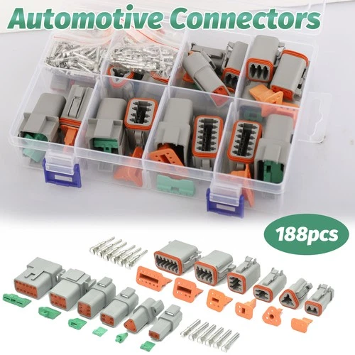 188pcs Deutsch DT Series Connector Assortment 2, 3, 4, 6, 8, 12 Pin