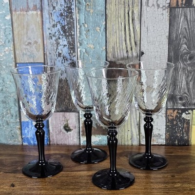 4er Set Vintage Luminarc D'Arques Optik Onyx Gläser Französische Glaswaren 70er 