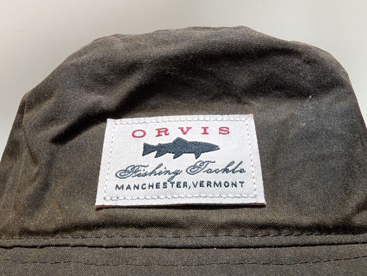 Orvis Hat Brown Waxed Canvas Bucket Hat Cap Fishing Tackle