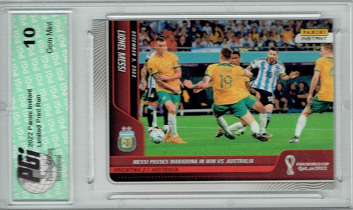 Lionel Messi 2022 Panini Instant #85 Passes Maradona 1/854 Trading Card PGI 10