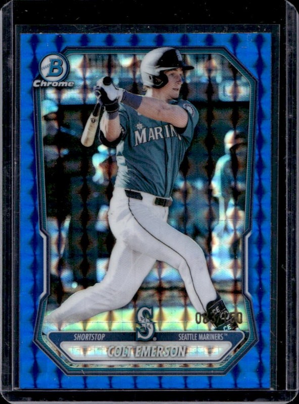 2026 Bowman Colt Emerson Chrome Prospects Blue Geometric Refractor #/150