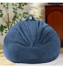 Bean Bag Chair Cover W/Zipper - No Filler, Blue