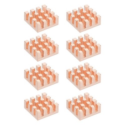 8 Pcs Copper Heatsink 12x12x5mm, Heat Sink Cooler Radiator for Raspberry Pi