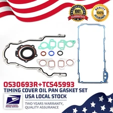 For Cadillac Chevrolet Buick Hummer GMC 4.8L 5.3L Timing Cover Oil Pan Gaskets