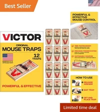 Victor M150-12 Metal Pedal Sustainably Sourced FSC Wood Snap Mouse Trap-12 Tr...