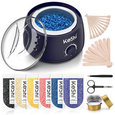 Waxing Kit, Painless Hair Removal Wax Warmer with 6 Bags Hard Waxbeans for Full