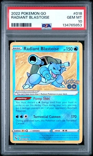 PSA 10 2022 Pokemon Go #018 Radiant Blastoise