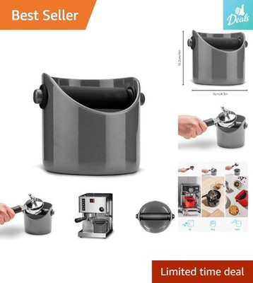 Grindenstein Compact Silver Coffee Grind Knock Box - Modern Espresso Essential