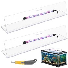 Sieral Aquarium Lids Polycarbonate Canopy with LED Light 2 Pcs Set 22.95 x 11...