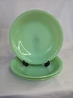Set of 3  7 1/2” Jadeite Fire King Jane Ray Ribbed Oven Ware Shallow Soup Bowls