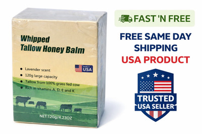 Tallow Whipped Honey Balm Lavender 4.23oz Grass Fed USA EXP 1/2028