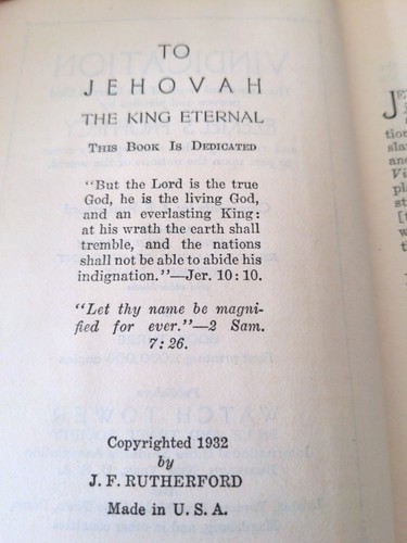 VINDICATION 3 Embossed Book J. F. Rutherford Watchtower IBSA Jehovah's Witnesses - Picture 3 of 11