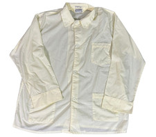 Vintage Yves Saint Laurent Homewear Homme XL Cream Cotton Button Up Sleep
