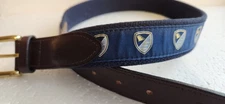 Vinyard Vines Choate Rosemary Hall School Cotton & Leather Belt Wallingford CT 