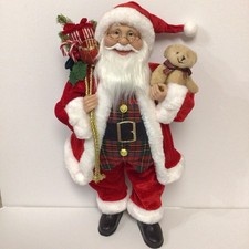 Christmas Standing Santa Clause 18  Figurine with Gifts Teddy Bear Classic READ