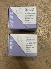 2x Go Pure Tighten Lift Neck Firming Cream 1.7 Oz 50ml Exp. 3/28 New Sealed