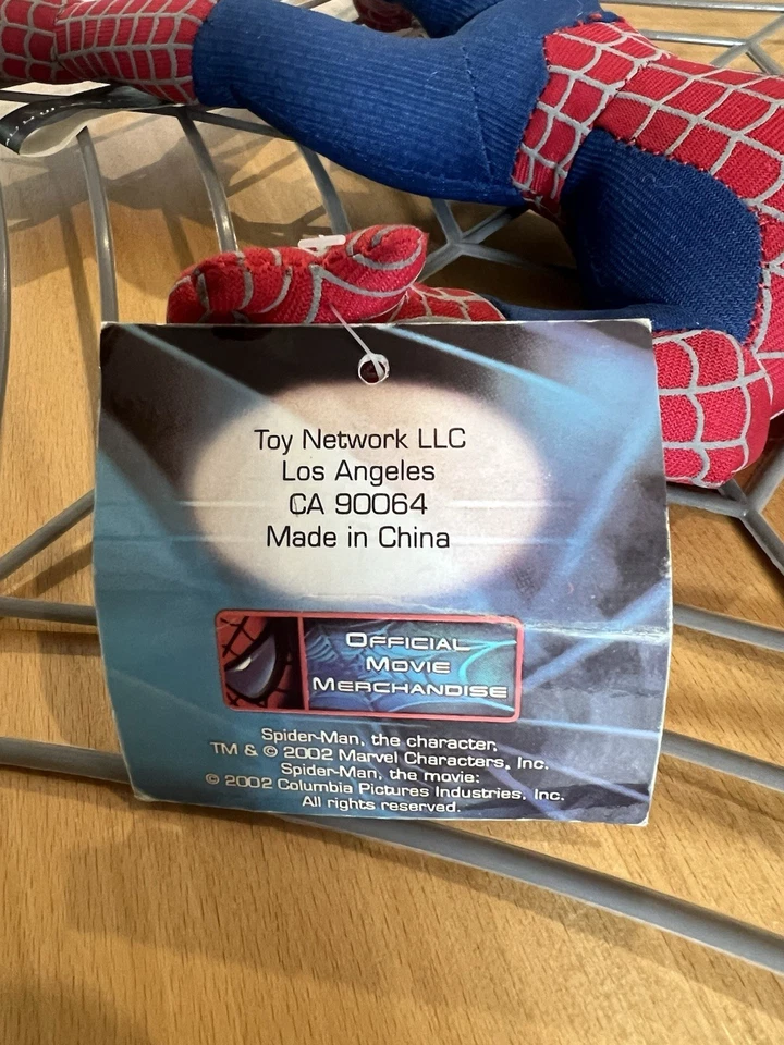 Vintage Spider-Man Plush Toy 2002 Posed On A Web-shaped Wall Hanging. Rare - Image 4 of 4